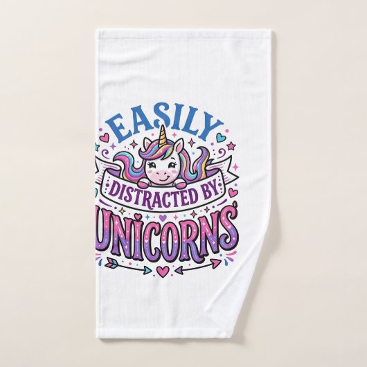 Licorne Facilement Distraite par la Publicité de L (Serviette à main)