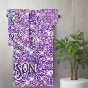 Licorne fantaisiste monogramme paillettes violette