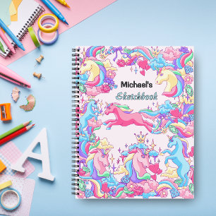 Licorne Fantastique Nuage Cahier de Dessin Enfants