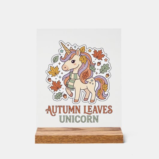 Licorne Feuilles d'Automne Licorne Conception Grap (Recto)