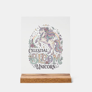 Licorne Fleur Céleste Licorne Premium Vecteur Typ
