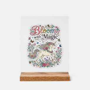 Licorne Fleurir avec la Typographie Vectorielle Pr