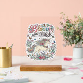 Licorne Fleurir avec la Typographie Vectorielle Pr (Mariage)