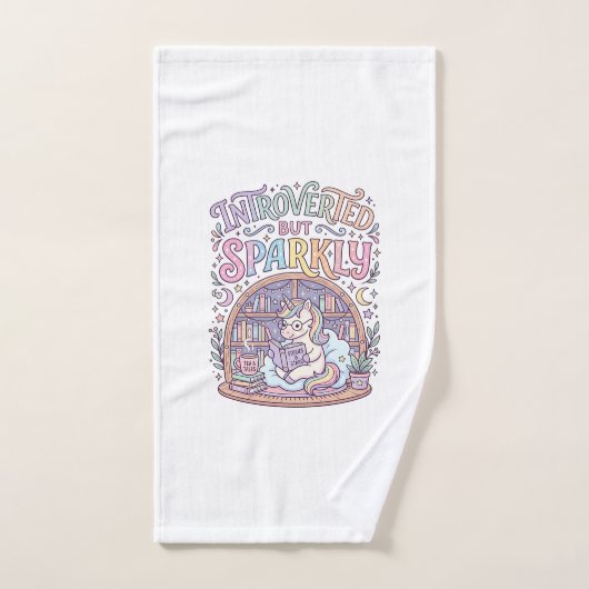 Licorne Introvertie mais Originale Blanche Étincel (Serviette à main)