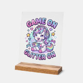 Licorne Jeu Sur Paillettes Sur Graphisme Marchandi (Angle)