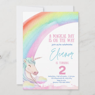licorne Kind Birthday Invitation Kaart