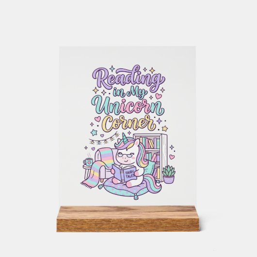 Licorne lisant dans mon coin licorne T-shirt paste (Recto)