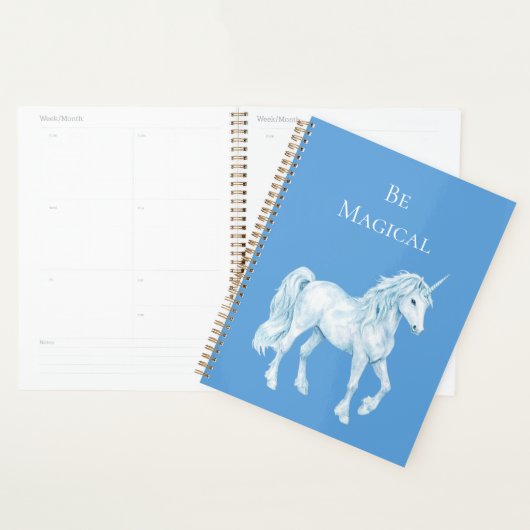 Licorne Magique Blanche Bleu Aqua (Devant avec enveloppe)