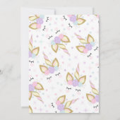 Licorne magique d'or de rose de carte de (Dos)