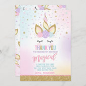 Licorne magique d'or de rose de carte de (Devant / Derrière)