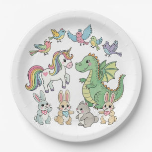 Licorne Magique & Dragon Assiette de Fête pour E