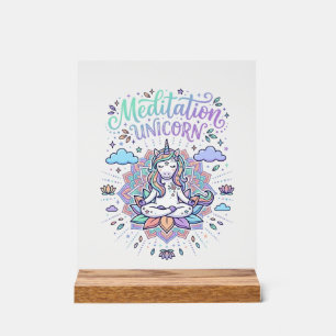 Licorne Méditation Licorne Fond Blanc Vecteur
