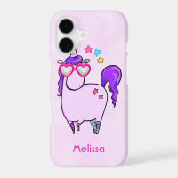 Licorne Mignonne avec des Lunettes en Forme de Cœu