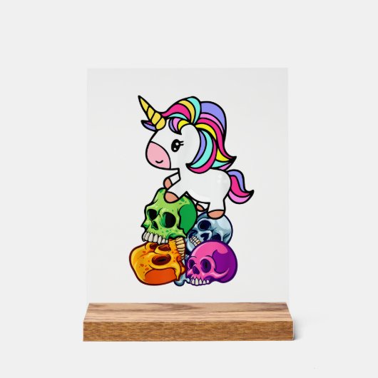 Licorne Mignonne & Crânes Mort. Drôle de Goth Emo (Recto)