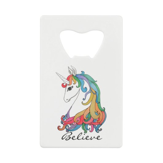 Licorne mignonne d'arc-en-ciel d'aquarelle (Devant)