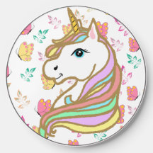 Licorne Mignonne Papillons Roses