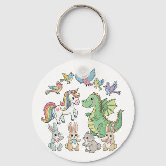 Licorne Mignonne & Porte-Clés Fantastique Dragon