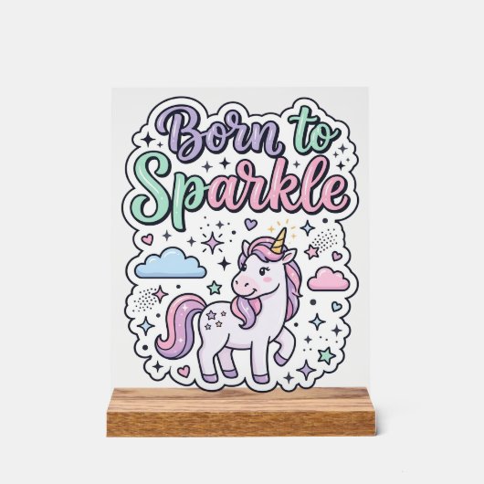 Licorne Né pour Briller Graphisme Merch Desig (Recto)