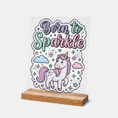 Licorne Né pour Briller Graphisme Merch Desig (Angle)