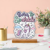 Licorne Né pour Briller Graphisme Merch Desig (Mariage)