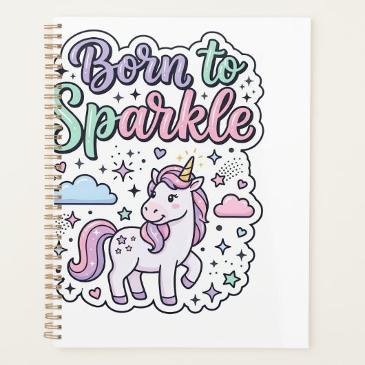 Licorne née pour briller Graphisme Merch Desig (Devant)