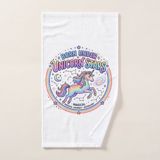 Licorne née sous les étoiles de licorne Impression (Serviette à main)