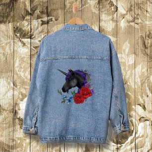 Licorne noire fleurs de jardin de minuit violet