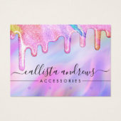 Licorne pailletée holographique Drips boucle d'ore (Devant)