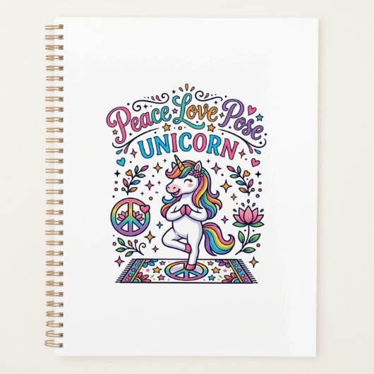 Licorne Paix Amour Pose Licorne Fond Blanc S (Devant)