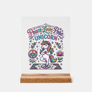Licorne Paix Amour Pose Licorne Fond Blanc S