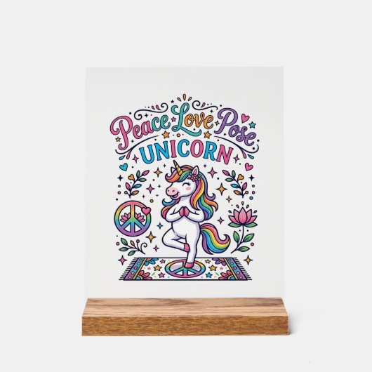 Licorne Paix Amour Pose Licorne Fond Blanc S (Recto)