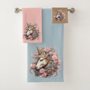 Licorne personnalisée rose or bleu