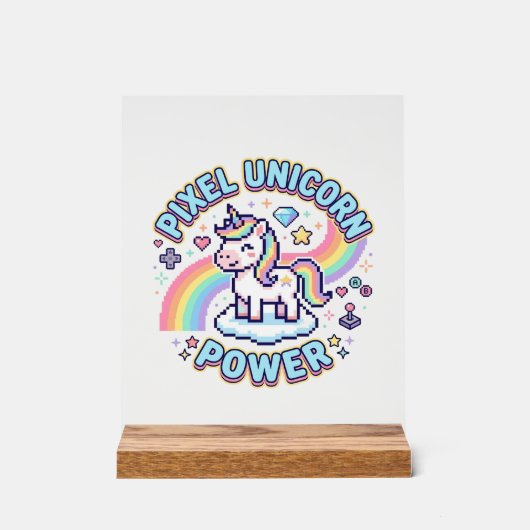 Licorne Pixel Licorne Puissance Conception Graphiq (Recto)
