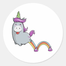 Licorne Poop Ronde Sticker