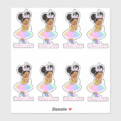 Licorne Princesse Autocollant Bébé Fille Pastel (Feuille)