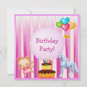 Licorne, princesse Kitty et invitations de partie (Dos)