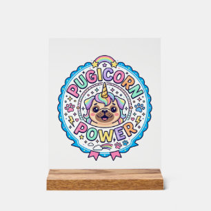Licorne Pugicorn Puissance Drôle Cadeau Mignon Con