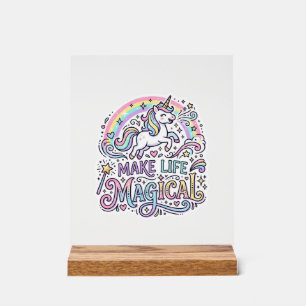 Licorne Rendre La Vie Magique Typographie Vectorie