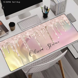 Licorne rose blush chic dégoulinant de monogramme