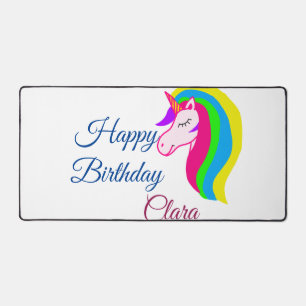 Licorne rose colorée joyeux anniversaire ajouter n