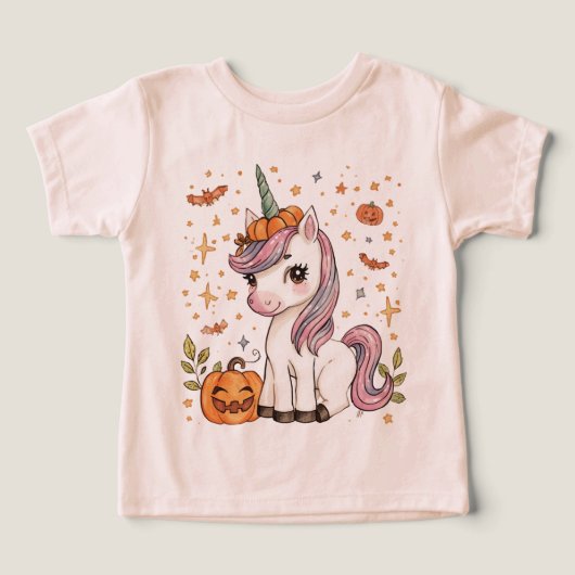 Licorne Rose Joyeuse Fête d'Halloween École (Design Recto)