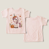 Licorne Rose Joyeuse Fête d'Halloween École (Design Recto & Verso)