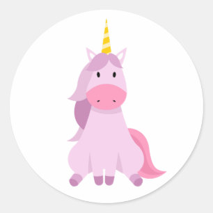 Licorne Rose Mignon Autocollant de Licorne Magique