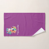 Licorne Rose Personnalisée (Serviette à main)