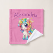 Licorne Rose Personnalisée (Gant de toilette)