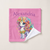 Licorne Rose Personnalisée (Gant de toilette)