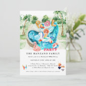 Licorne Sirène | Invitation à la Fête de Piscine (Debout devant)