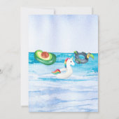 Licorne Sirène | Invitation à la Fête de Piscine (Dos)