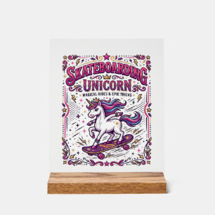 Licorne skateboard Licorne élégant fond blanc