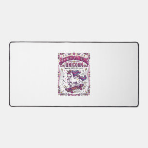 Licorne Skateboarding Licorne Élégant Fond Blanc
